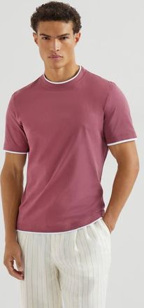 Brunello Cucinelli T-shirt with faux-layering in Coral at Nordstrom, Size Xxx-Large Eu