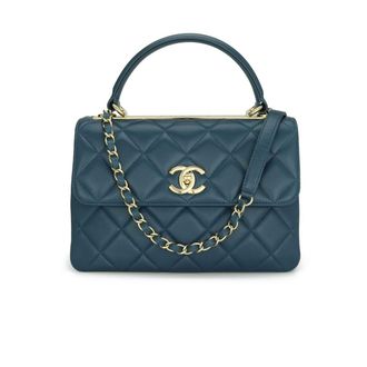 Chanel Blue Lambskin Trendy Bag