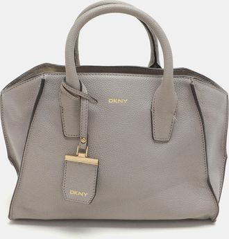 DKNY Dkny Grey Leather Satchel