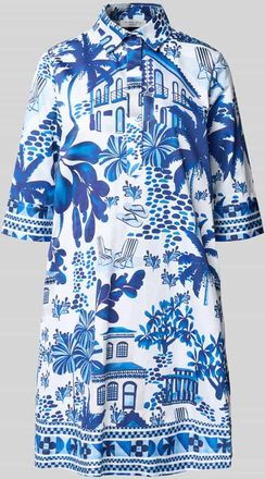 Christian Berg Relaxed Fit Klein in Kniel&auml;nge mit Allover-Motiv-Print in Dunkelblau, Gr&ouml;&szlig;e 34