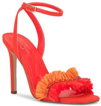 Jessica Simpson Omiena Ankle Strap Sandal in Poppy Papaya at Nordstrom, Size 8.5