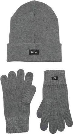UGG Hat & Tech Glove Set in Charcoal at Nordstrom Rack