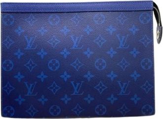Louis Vuitton Pre-owned Clutches, male, Blue, Size: ONE SIZE Pre-owned Taigarama Clutch Bag