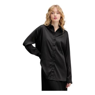 Karl Lagerfeld Overhemden, Dames, Zwart, XS, Polyester, Oversized Shirt