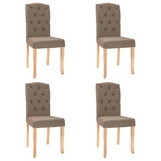 vidaXL Sillas De Comedor 4 Unidades Tela Gris Taup&eacute; Vidaxl