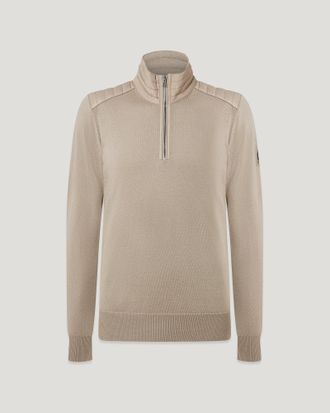 Belstaff Jersey Kilmington Con Cremallera De Un Cuarto Para Hombre Merino Wool Pardo 3xl