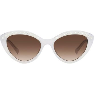Kate Spade New York junigspear 55mm gradient cat eye sunglasses in White/Brown Sf at Nordstrom