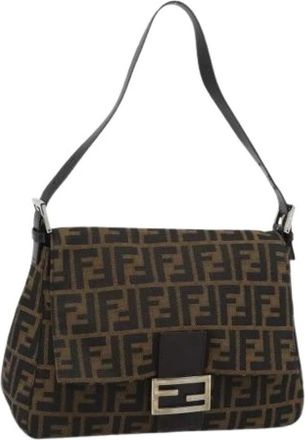 Fendi Pre-owned Zucca Canvas Shoulder Bag - Dames - Vintage Schoudertas - Bruin - ONE Size - Leer - Vintage