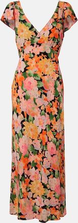 Rixo Cathy floral cr&ecirc;pe midi dress