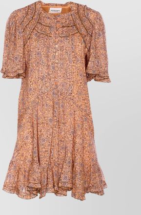 Isabel Marant balloon sleeve floral print tiered dress