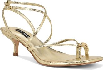 Nine West Mays Ankle Strap Sandal in Gold at Nordstrom, Size 6.5