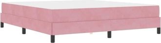 vidaXL Box Spring Bed with Mattress Pink 180 x 210 cm Fabric vidaXL