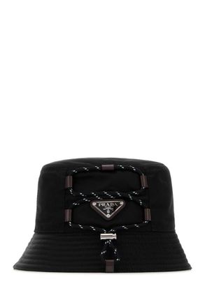 Prada Black Logo Bucket Hat