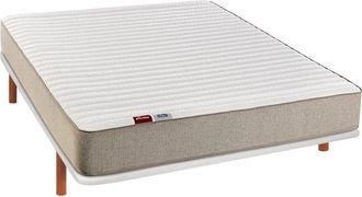 Pikolin Pack colch&oacute;n y base tapizada blanca 140x190 56cm montaje incluido