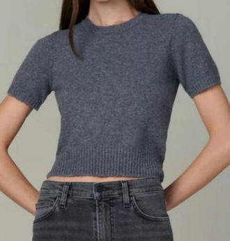 Joe's Steph Shrunken Short Sleeve Sweater In Charcoal