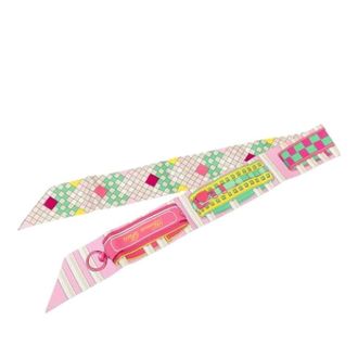 Herm&egrave;s Pre-owned Colliers De Chiens Remix Twilly Scarf - - Pre-owned - Donna - Rosa - ONE SIZE