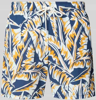 Tommy Hilfiger Regular Fit Badehose mit Logo-Stitching in Dunkelblau, Gr&ouml;&szlig;e XXL