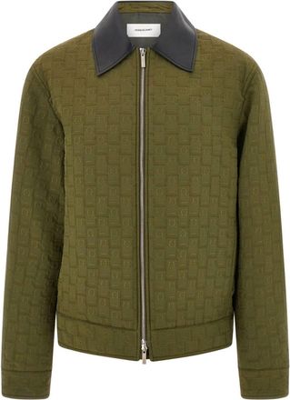 Ferragamo monogram-pattern jacket - men - Polyamide/Polyester - 56 - Green