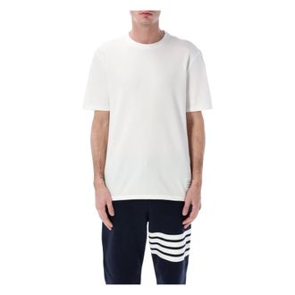 Thom Browne T-Shirts, male, White, Size: 2XL Classic Pique Stripe Tee
