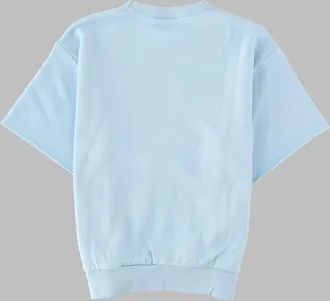 Finger in the Nose Short-Sleeve Cotton Sweater - Blue