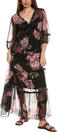 Johnny Was Lizzy Ruffle Maxi Dress