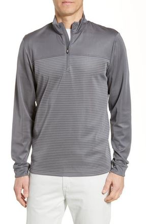 Cutter & Buck Traverse Stripe Quarter Zip Pullover in Elemental Grey at Nordstrom, Size Xxx-Large