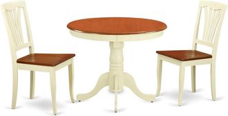 East West Furniture 3 Pc small Kitchen Table and Chairs set-small Table plus 2 Dining Chairs