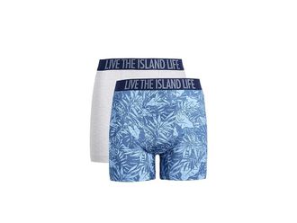 Tommy Bahama 2-pack Cotton Modal Boxers Brief Mens Jumpsuit & Rompers One Piece Blue Print : 2XL (44-46 Waist), Cotton/Modal/Spandex