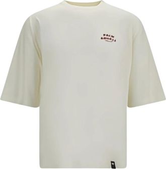 Palm Angels Classic Logo Over Tee - Heren - T-shirts - Wit - L - Katoen - Tops