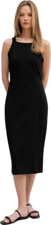 DKNY Mouwloze Midi Jurk met Logoband - Dames - Casual kleedjes - Zwart - S - Katoen - Kleedjes