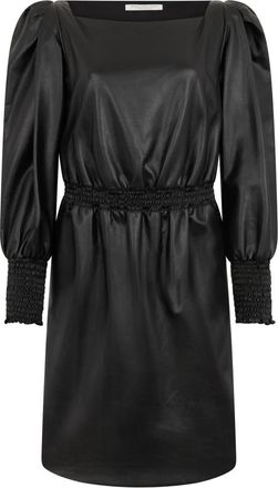Philosophy di Lorenzo Serafini Square Neck Midi Jurk - Dames - Korte kleedjes - Zwart - L - Polyester - Kleedjes