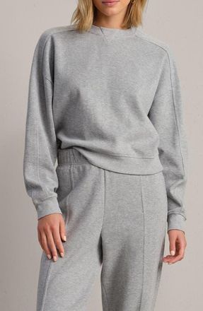 Rhone Signature Crewneck Cotton Blend Rib Sweatshirt in Heather Gray at Nordstrom, Size X-Small