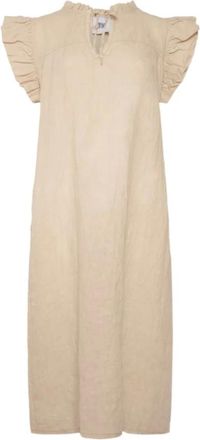 Tiffany & Co. Dames, Jurken, Beige, Maat: Xs/S Linnen