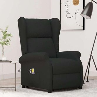 vidaXL Sill&oacute;n De Masaje Elevable Tela Negro Vidaxl