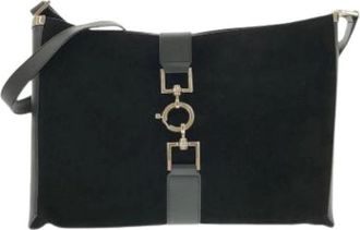 Gucci Pre-owned Cross Body Bags, female, Black, Size: ONE SIZE Pre-owned Vintage Suede Shoulder Bag