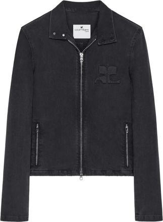 Courr&egrave;ges Jack met ritssluiting en logo - Zwart