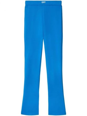 Off-white Light Blue Light Blue High Waisted Flared Leggings