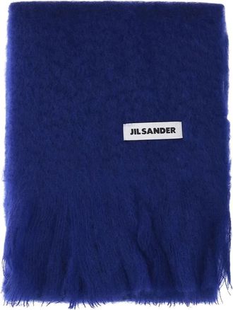 Jil Sander Accessoires, Dames, Blauw, ONE Size, Wol, Mohair-Blend Sjaal