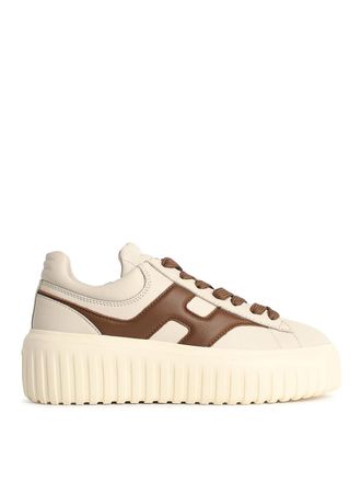 Hogan h stipes ivory leather sneakers