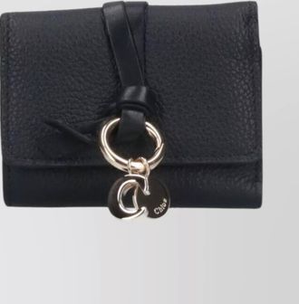 Chlo&eacute; flap ring detail textured fold wallets