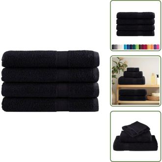 vidaXL Asciugamani per sauna neri - vidaXL Asciugamani per Sauna SOLUND 4 pz Neri 80x200 cm 600 g/m&sup2; - Asciugamani per sauna 80x200 cm