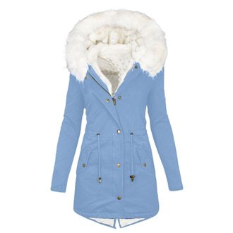 Generic Winter Coats for Women UK Hooded Parka Coat Thick Fleece Lined Jackets Ladies Winter Coats with Pockets Outdoor Full Zip Outerwear Warm Padded Windpro
