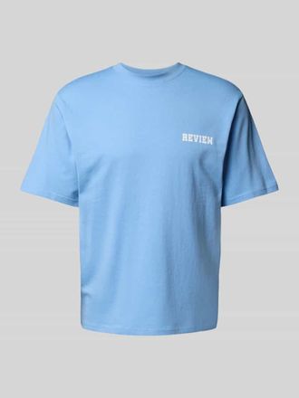 Review Regular Fit T-Shirt aus Baumwoll-Viskose-Mix in Hellblau, Gr&ouml;&szlig;e XS