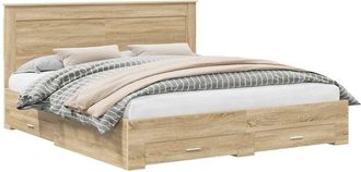 vidaXL Estructura De Cama Con Caj&oacute;n Con Cabecera Madera Contrachapada Vidaxl