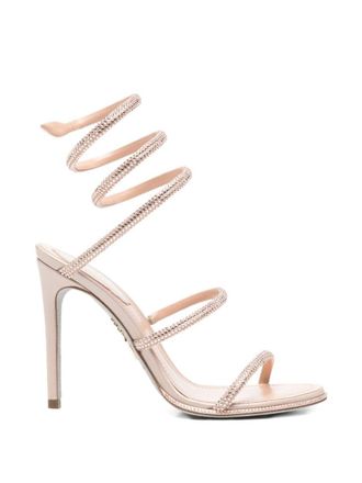 Rene Caovilla Light Pink Rhinestone Heels