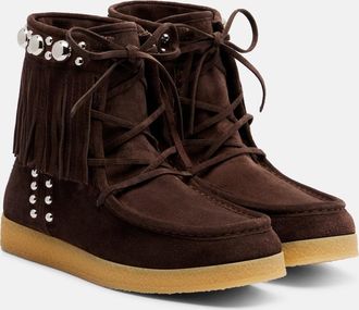 Valentino Garavani Nellc&ocirc;te studded suede ankle boots