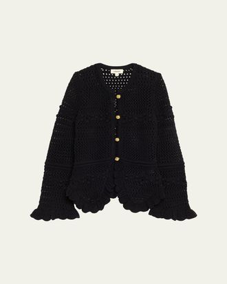 L'agence Kiva Ruffled Knit Cardigan