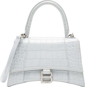 Balenciaga Shiny Croc Embossed Hourglass Small Top Handle (Authentic Pre- Loved)