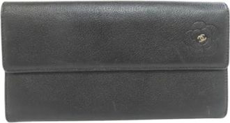 Chanel Pre-owned Wallets, female, Black, Size: ONE SIZE Pre-owned Long Wallet (Bi-fold)
