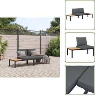 vidaXL Alluminio - vidaXL Set Divani da Giardino 2 pz con Cuscini in Alluminio Nero - Design modulare